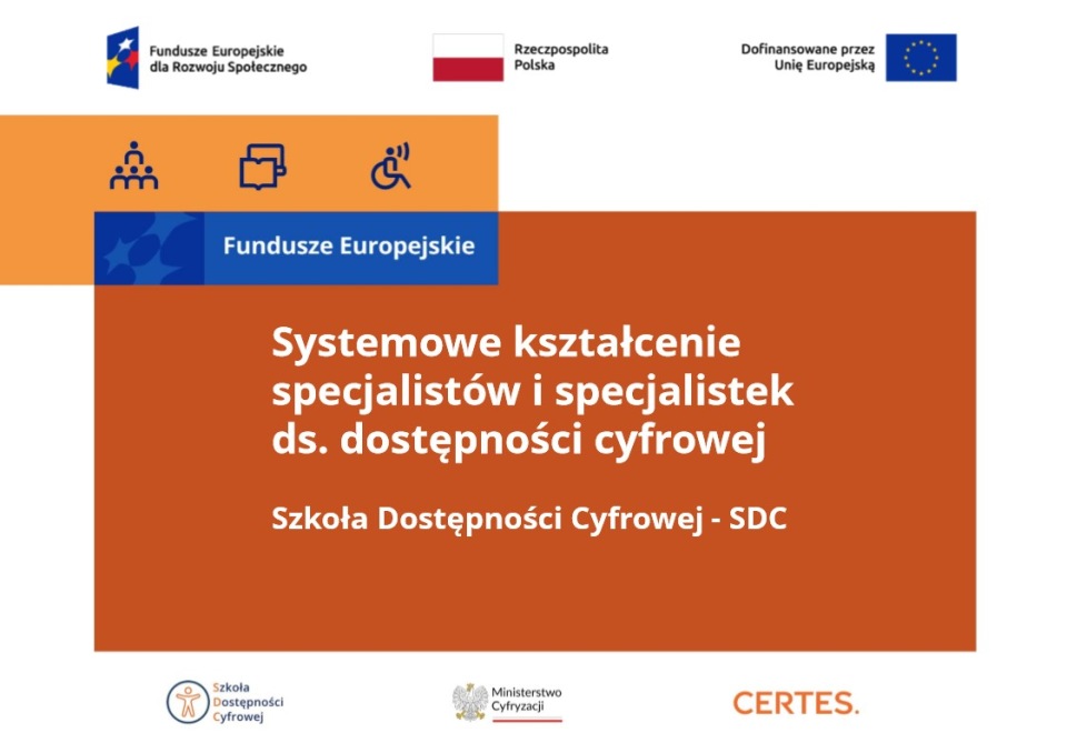Informacja od Ministerstwa Cyfryzacji o Projekcie Szkoła Dostępności Cyfrowej.